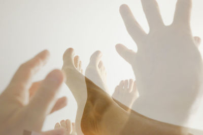 Close-up of couple hands