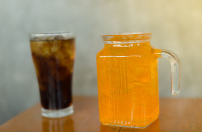 Drinks served on table