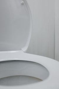 High angle view of white bathroom