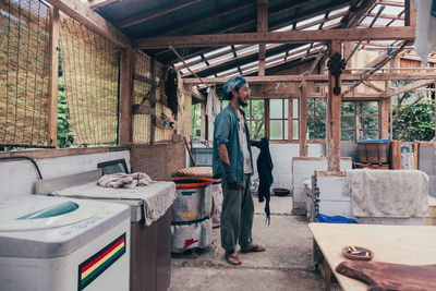 Man working at construction site