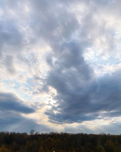 Scenic view of dramatic sky over land