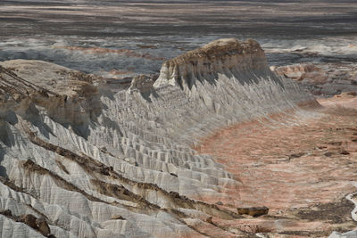 High angle view of rock formations