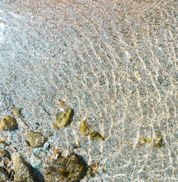 High angle view of bubbles on beach