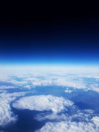 Aerial view of clouds over blue sky