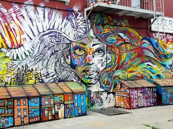 Colorful graffiti on wall