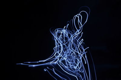 Light painting against black background