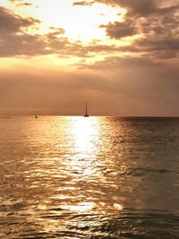 Scenic view of sea at sunset