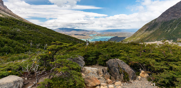 Scenic view of mountains against sky