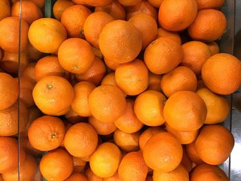 High angle view of oranges for sale at market stall
