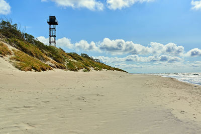 Scenic view of beach against sky