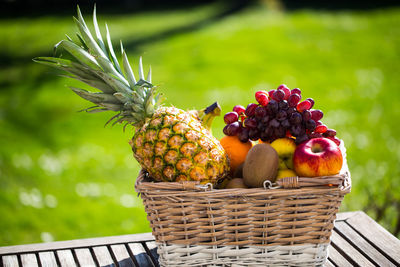 Close-up of apples in basket