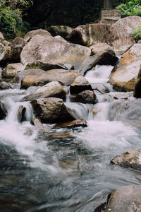 Scenic view of waterfall
