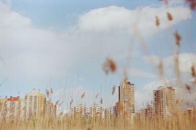 Panoramic view of buildings against sky