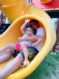 Portrait of a smiling girl in playground