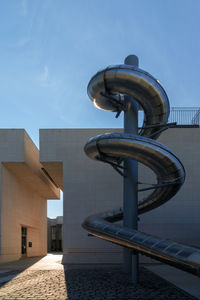 Low angle view of modern building against sky