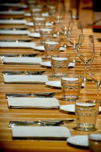 Close-up of wine glass on table