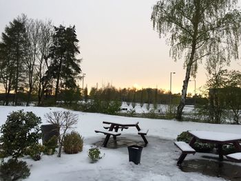 Scenic view of snow covered landscape