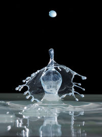 Close-up of water drops on glass