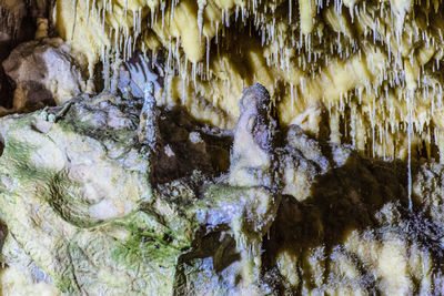 Close-up of rock formation in cave