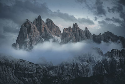 Panoramic view of mountains against sky