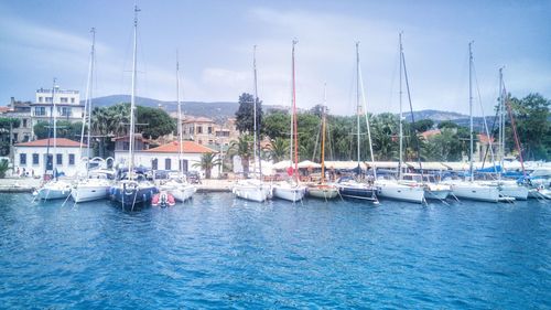 Boats in harbor