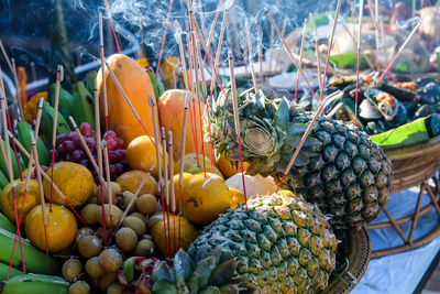 Close-up of pineapple