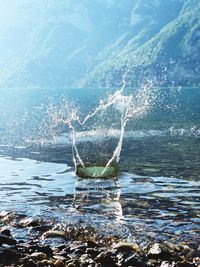 Water splashing in sea