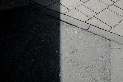 High angle view of shadow on street