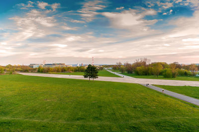 Scenic view of field against sky