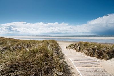 Scenic view of beach against sky