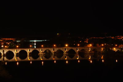 Illuminated city at night