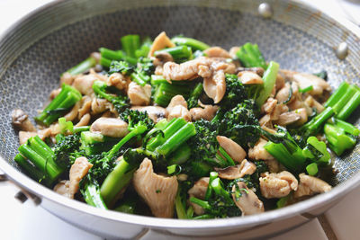 High angle view of vegetables in bowl