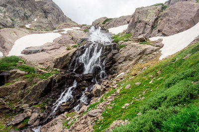 Scenic view of waterfall