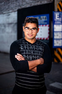 Portrait of young man wearing eyeglasses