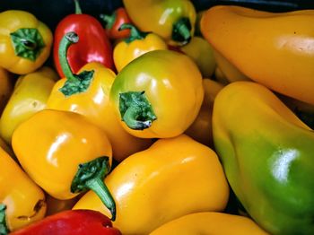 Full frame shot of yellow bell peppers