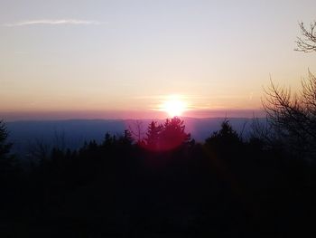 Scenic view of silhouette landscape against sky during sunset