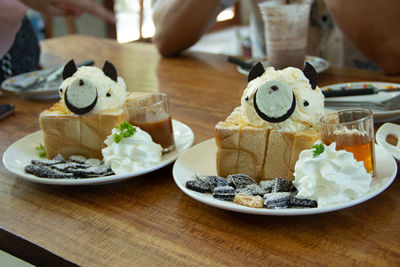 Close-up of cake on table