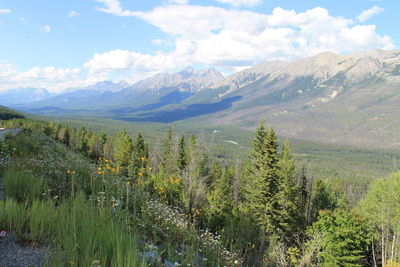 Scenic view of mountains against sky