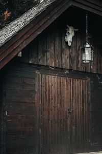 Low angle view of an abandoned hanging light