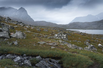 Scenic view of mountains against sky