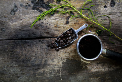 Directly above shot of coffee on table