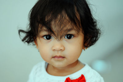 Close-up portrait of cute girl