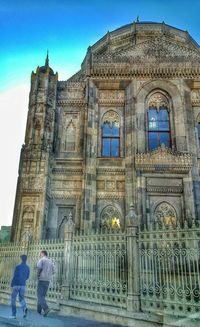 Low angle view of fort against clear sky