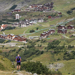 View of the heights of ménuires in summer in the tarentaise massif in the alps in france