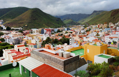 High angle shot of townscape