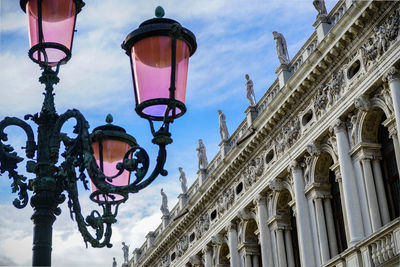 Low angle view of street lamp in piazza san marco
