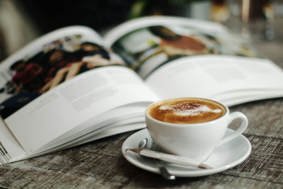 Close-up of coffee on table