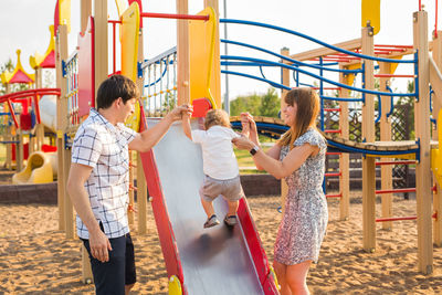 People enjoying at playground