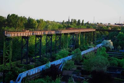 View of bridge against clear sky