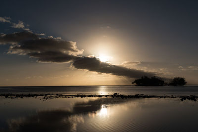 Scenic view of sea during sunset